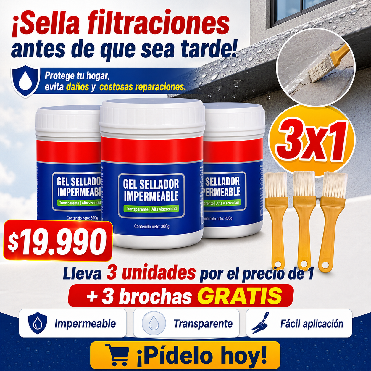 X - GEL SELLADOR IMPERMEABLE 300GR